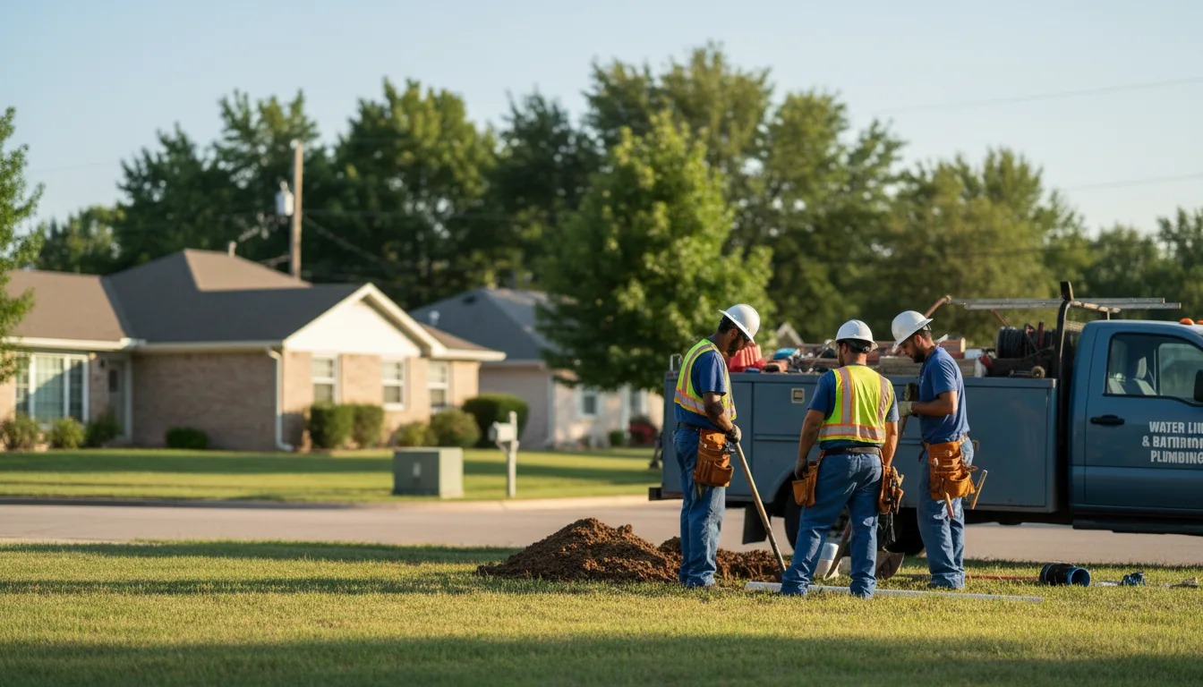 Residential water line and bathroom plumbing service in Ninnekah, OK